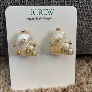 J. Crew Shell Earrings in Gold and Cream, NWT